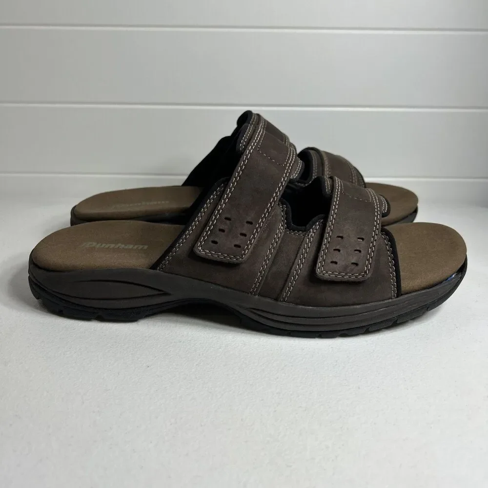 Dunham Men's Sandals Size 12 6E Newport Dark Brown Slides CH0485 Shoes
